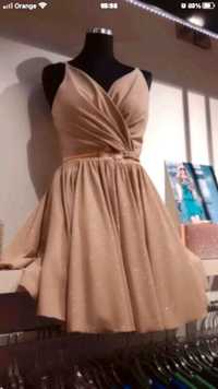Sukienka brokatowa kremowa elizabeth xs