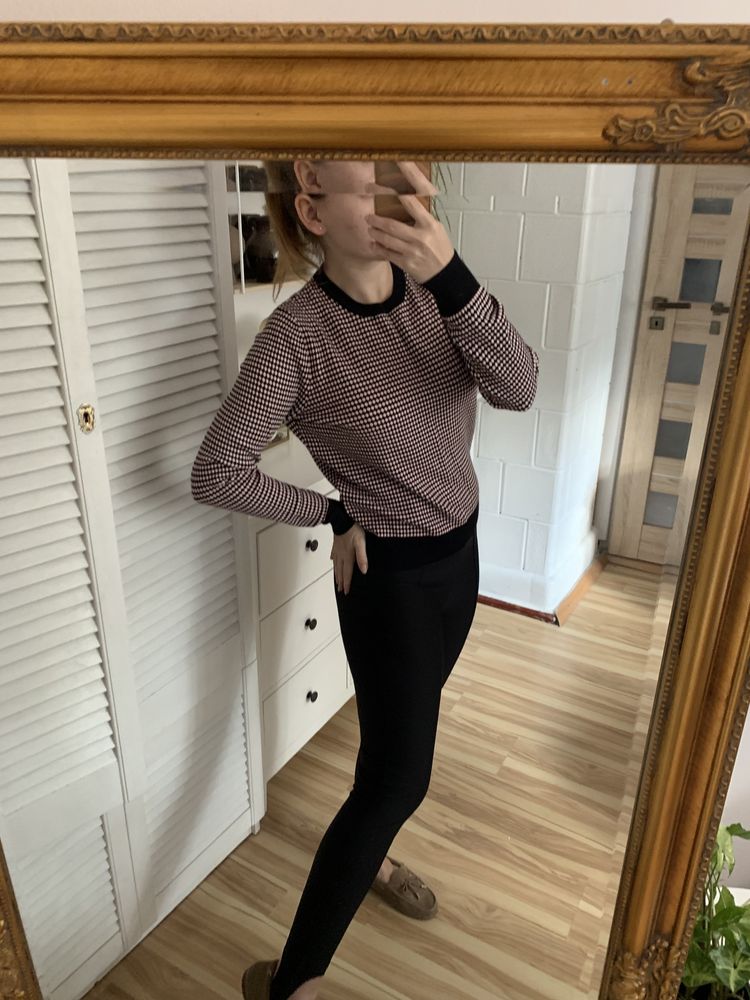 Pulower sweterek sweter wzorzysty we wzory klasyczny wiskoza S