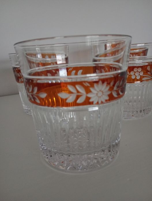 Cztery szklanki PRL,huta Julia.