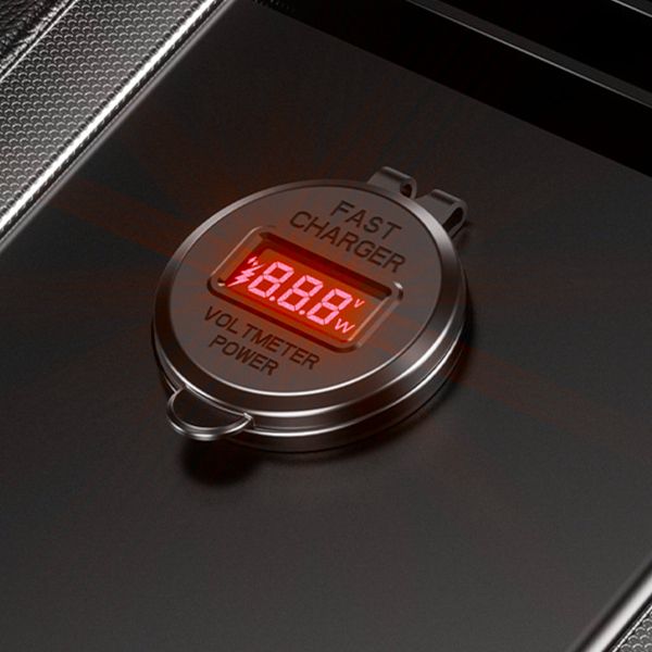 Ładowarka MOTOCYKLOWA samochodowa USB QC3.0 USB-C PD Woltomierz szybki