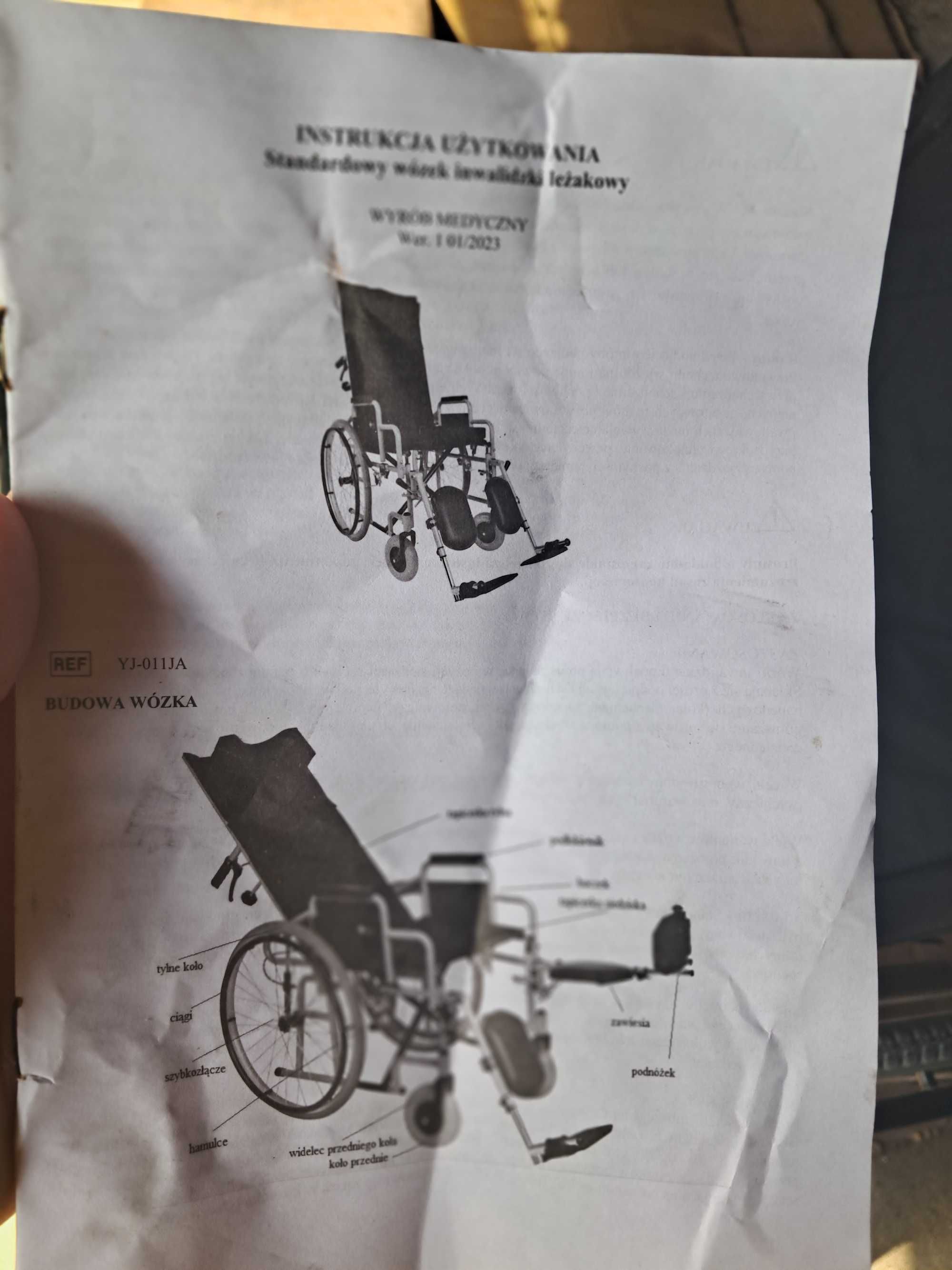 Wozek inwalidzki nowy leżący
