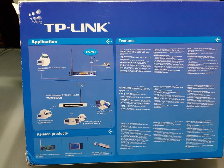 Modem TP - Link modelo TD-W8910GB (54 M Wireless ADSL2+)