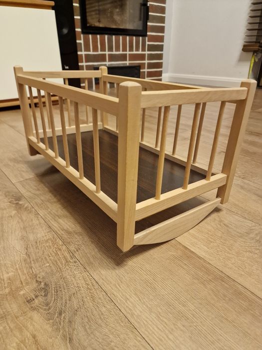 ŁÓŻECZKO DREWNIANE bujane dla lalek KOŁYSKA zabawka dla dzieci