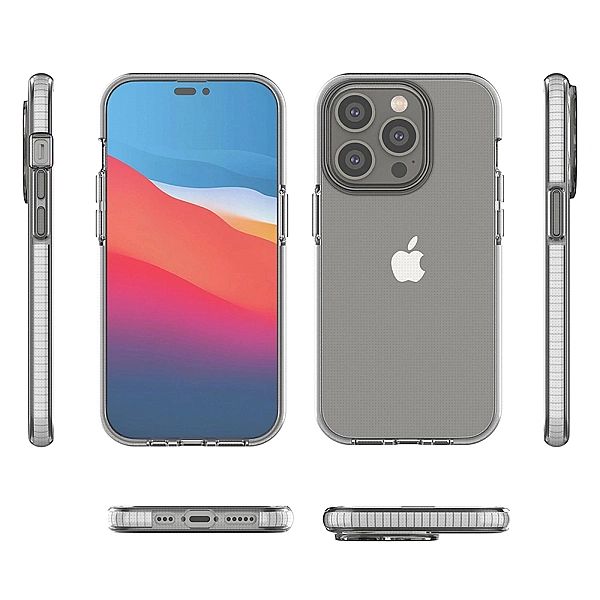 Spring Case etui iPhone 14 Pro silikonowy pokrowiec z ramką jasnoróżow