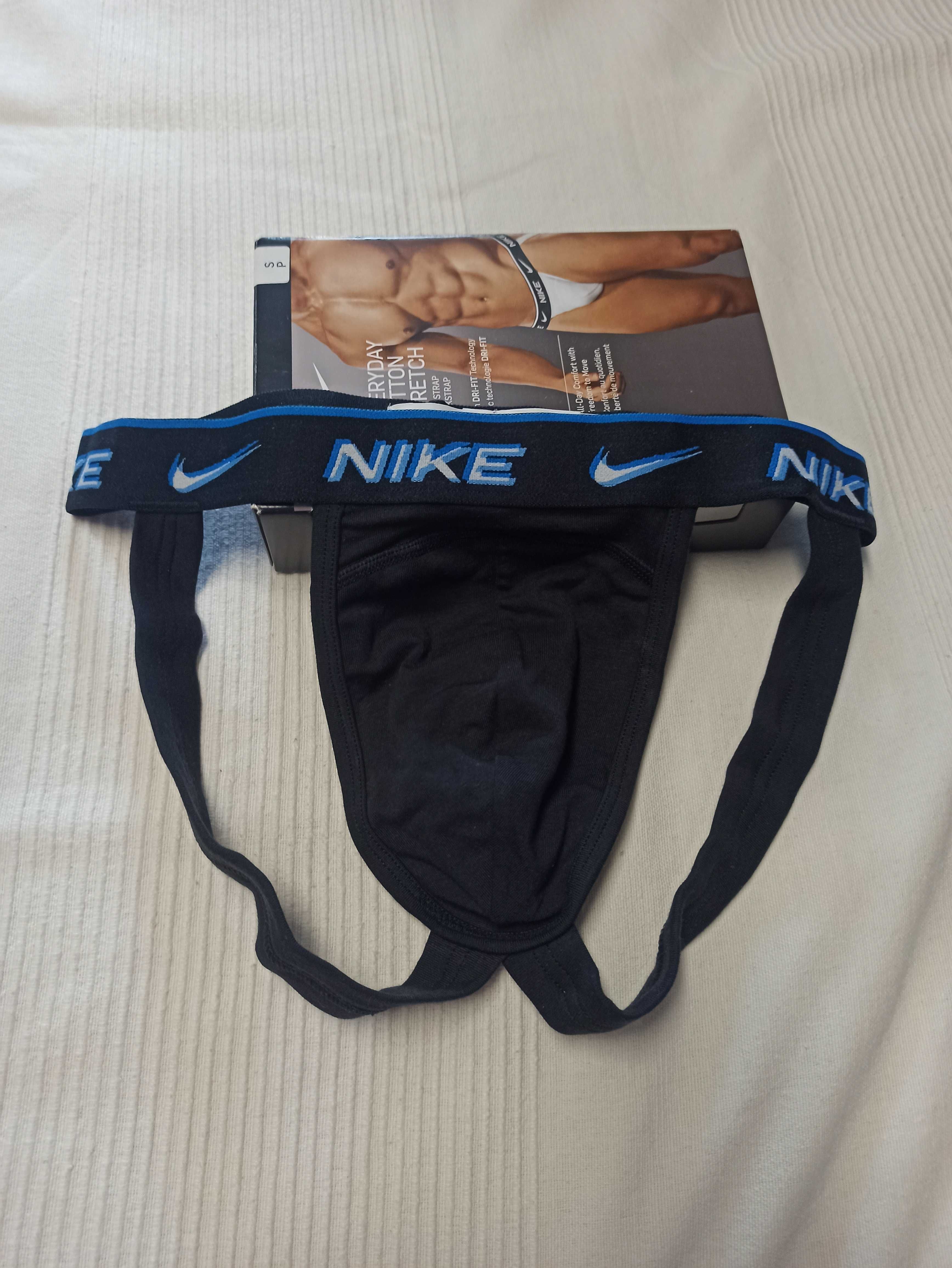 Czarne jockstrapy Nike DRI-FIT roz S bielizna męska jockstrap sport