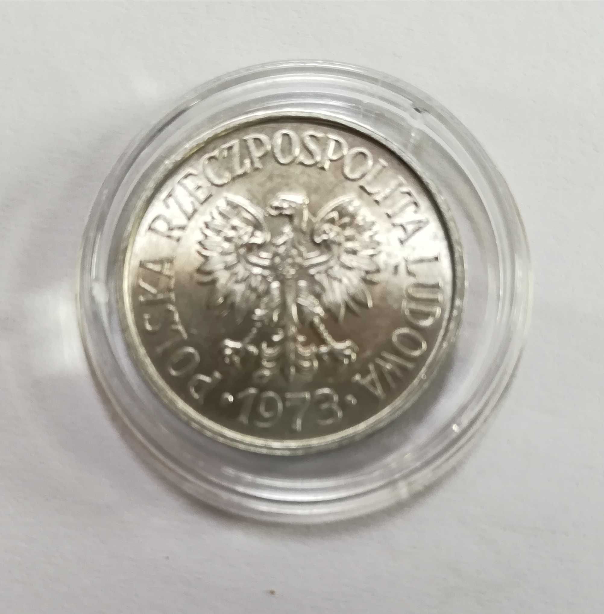 Moneta 20 gr z 1973 r, stan menniczy. Bez znaku mennicy.