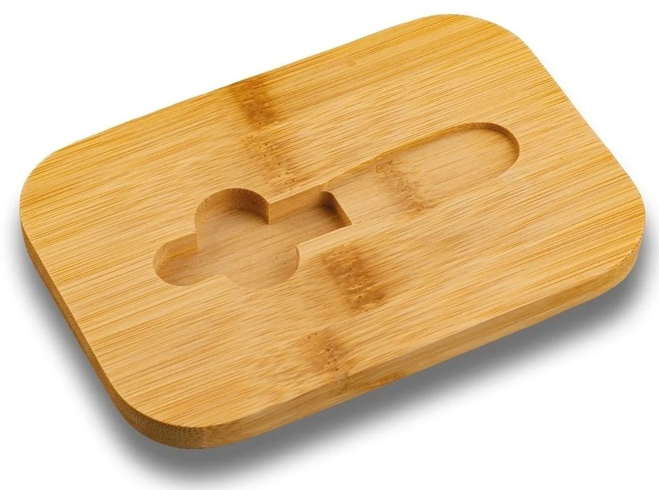 Maselniczka Stalowa Z Nożykiem Pokrywka Bambusowa Tadar Pojemnik 16Cm