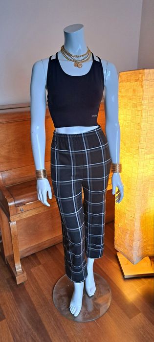 Zara spodnie w kratę r.XL