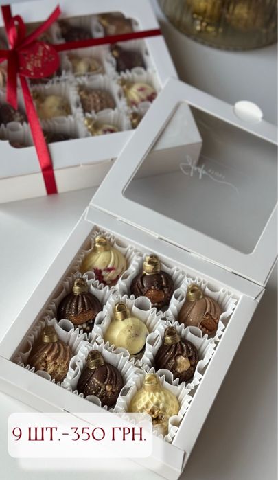 Новорічні подарункові набори цукерок із бельгійського шоколаду