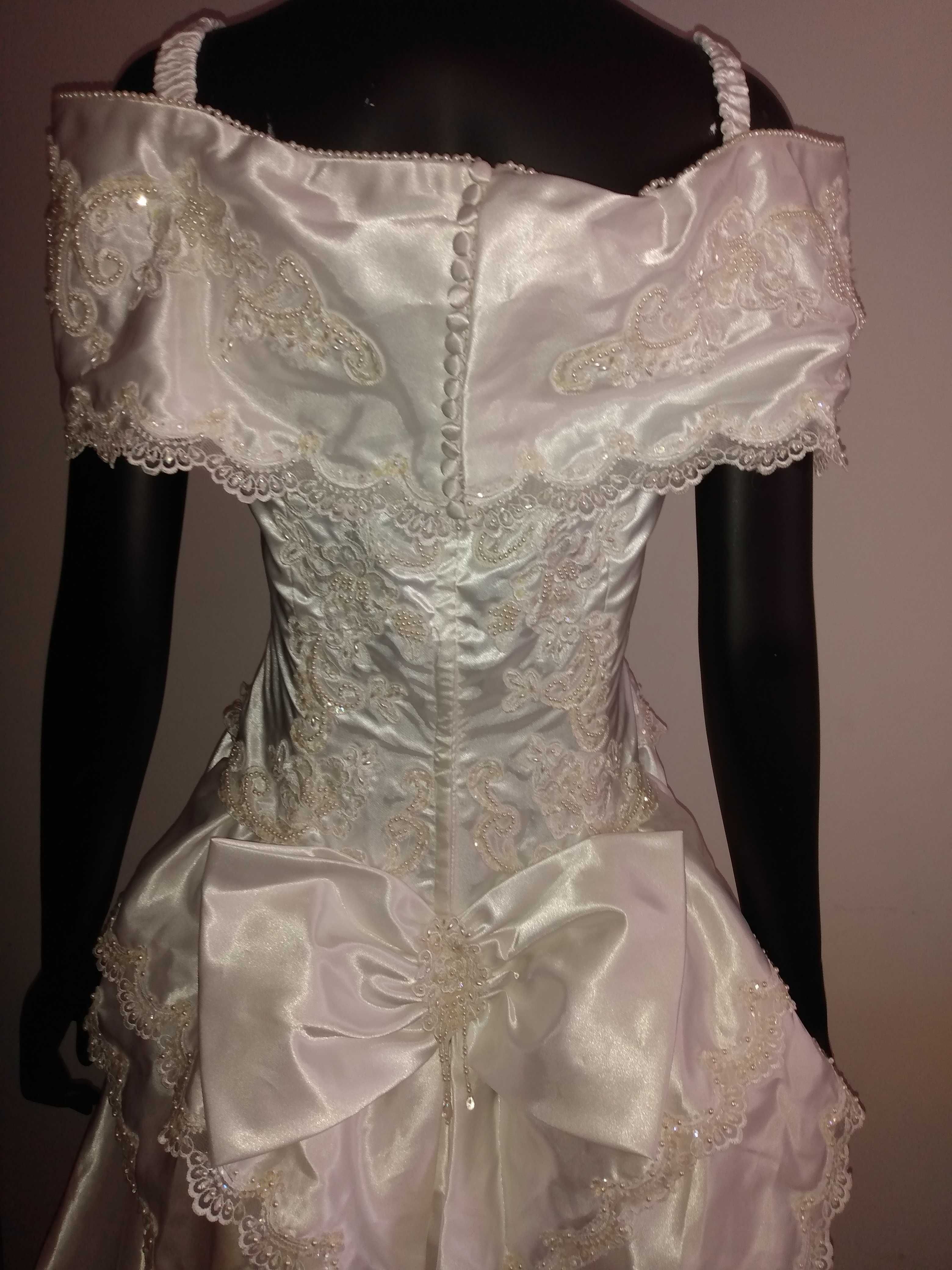 Suknia ślubna vintage MORI LEE rozmiar 40 podpinany tren