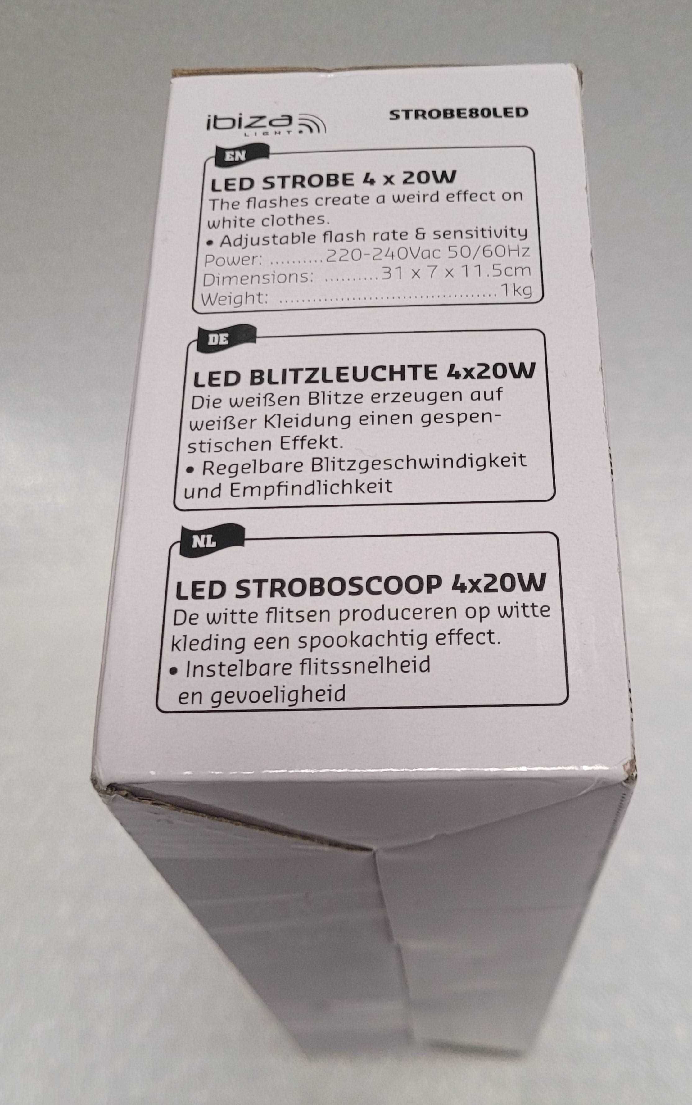 Ibiza Light Led 4 X 20W Ibiza Strobe80Led Stroboskop Pudełko