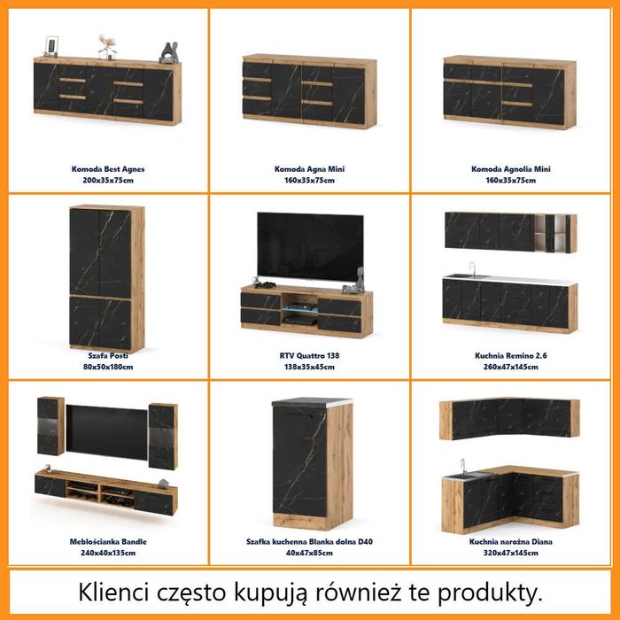 Komoda Duża Nowoczesna Do Salonu Best Oleksa 200cm Szafka 5 Szuflad