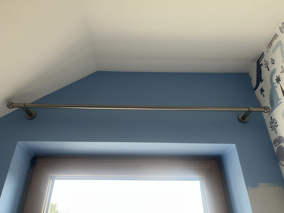 Karnisz 115 cm stal mat stebrny satynowy 2szt