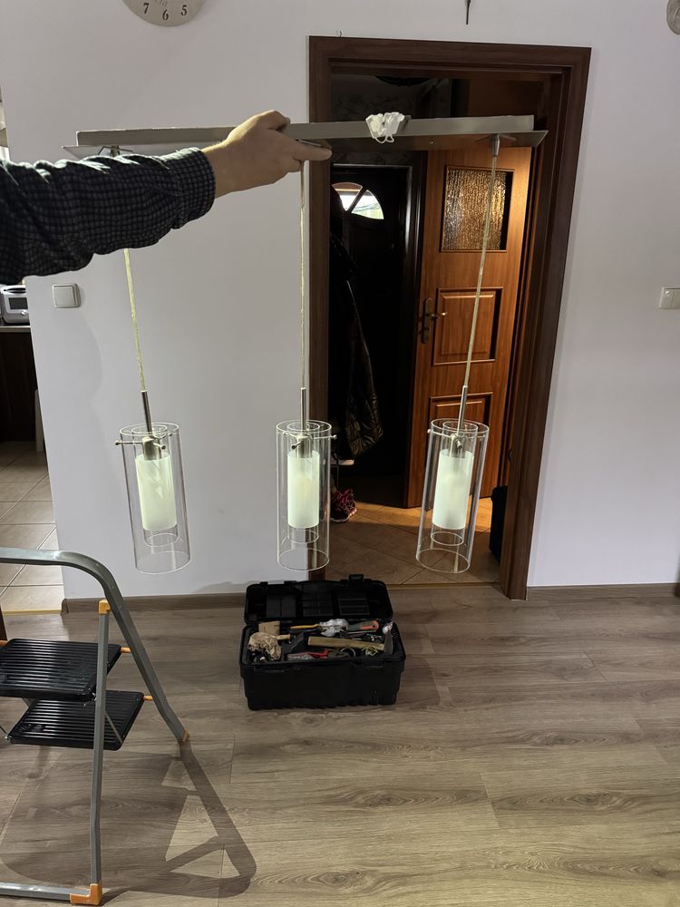 Lampa nad stoł srebrna