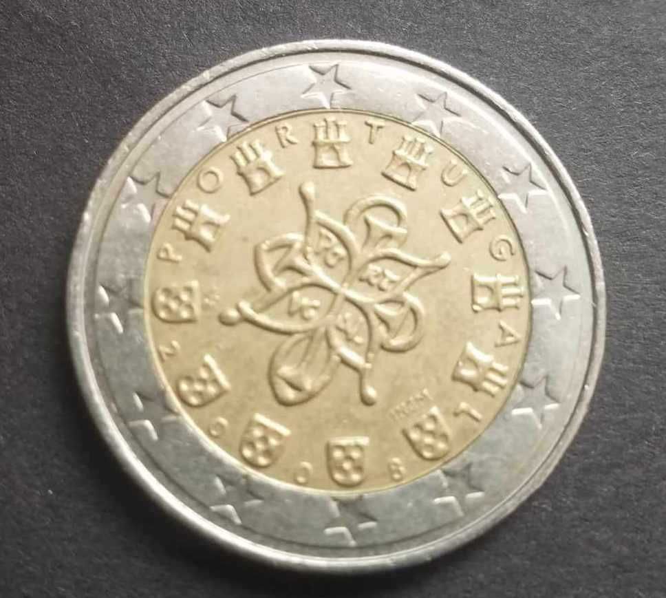 moedas de 2 euros 2008 e 2023