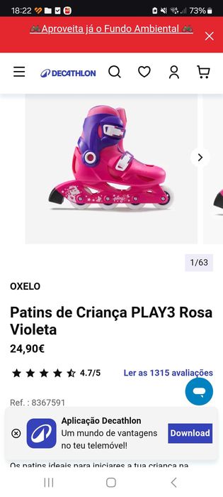 Patins criança menina e protecções