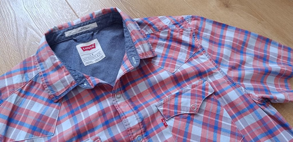 Koszulka w kratkę męska Levi's,rozm L,100% bawełna