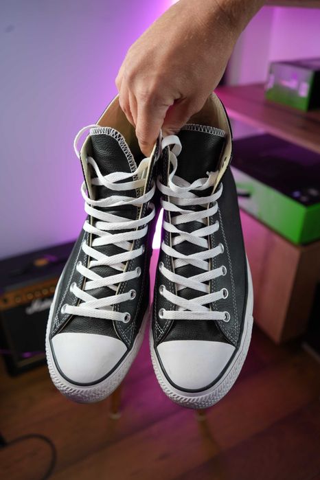 Czarne skórzane Converse Chuck Taylor | Rozmiar 45