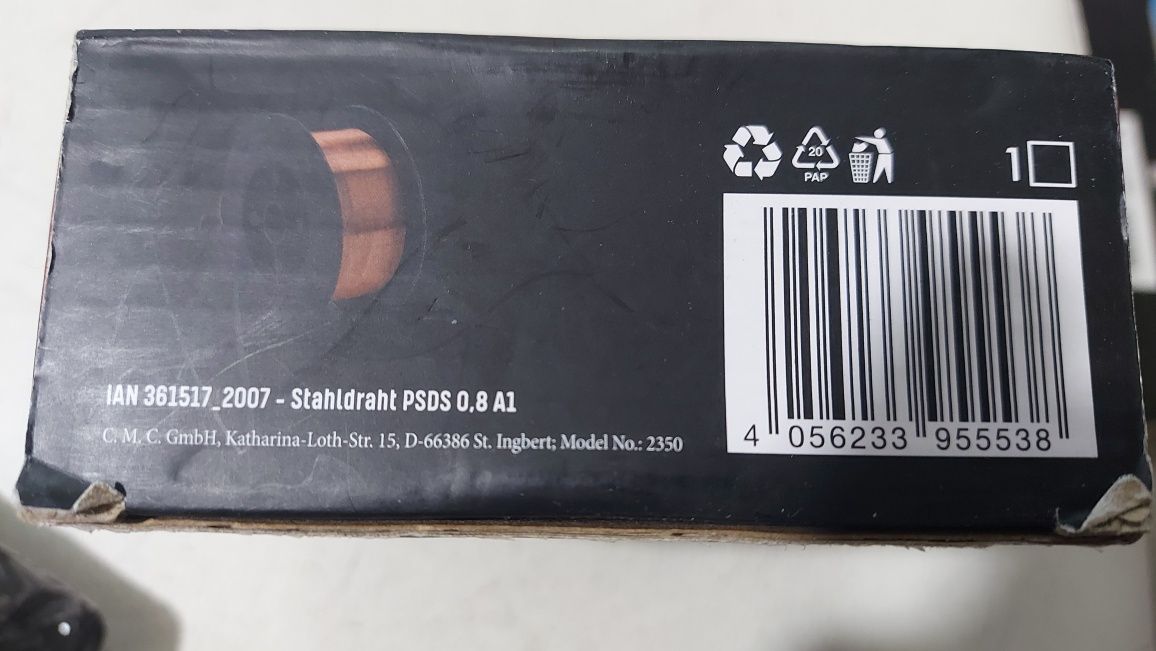 Сварочная стальная проволока Parkside PSDS 0,8 A1 диаметр0,8 мм.вес650