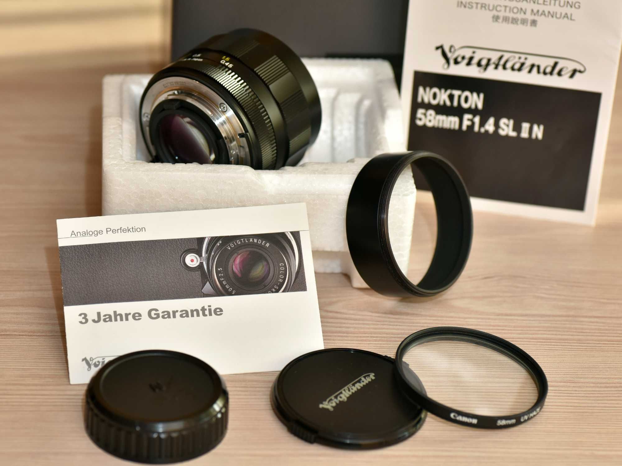 Voigtlaender 58mm f/1.4 Nokton SL IIN (Nikon F -полный кадр FX) новый.