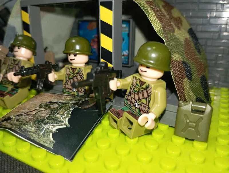 Zestaw Militarna Baza Wojskowa + 5 Figurki Żołnierzy USA jak LEGO Cobi