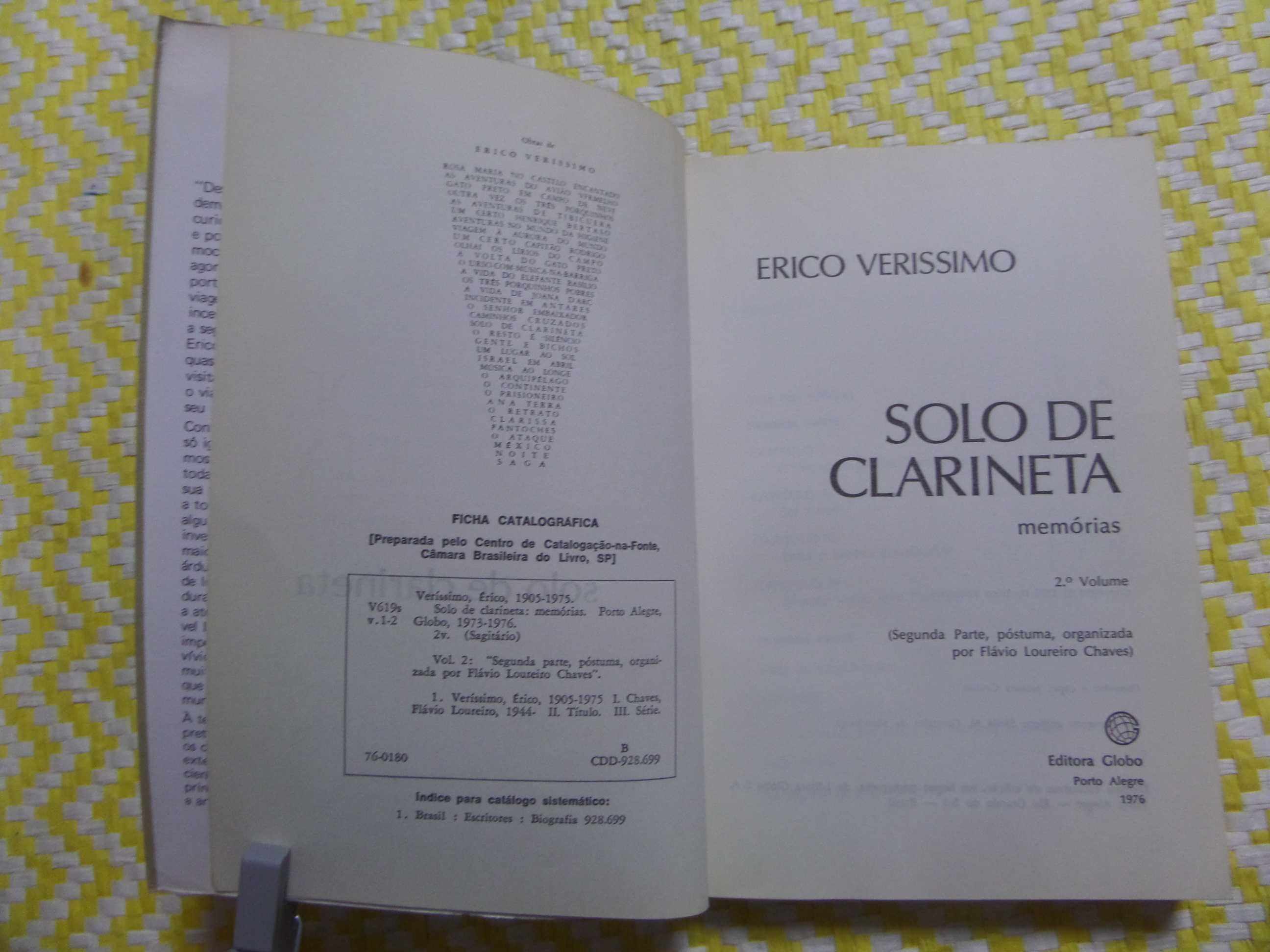 SOLO DE CLARINETA- Memórias - 2º Volume
Erico Veríssimo