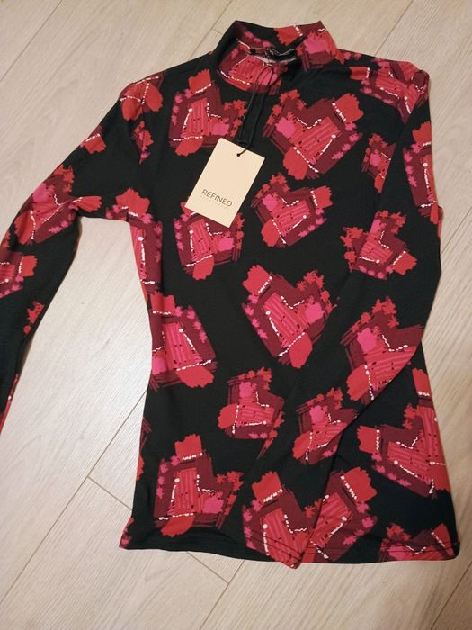 Refined golf XS nowy z metką – czarny z czerwonym wzorem, elastyczny p