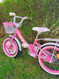 Rower 16 dziecięcy różowy rowerek dla dziewczynki, dziewczęcy