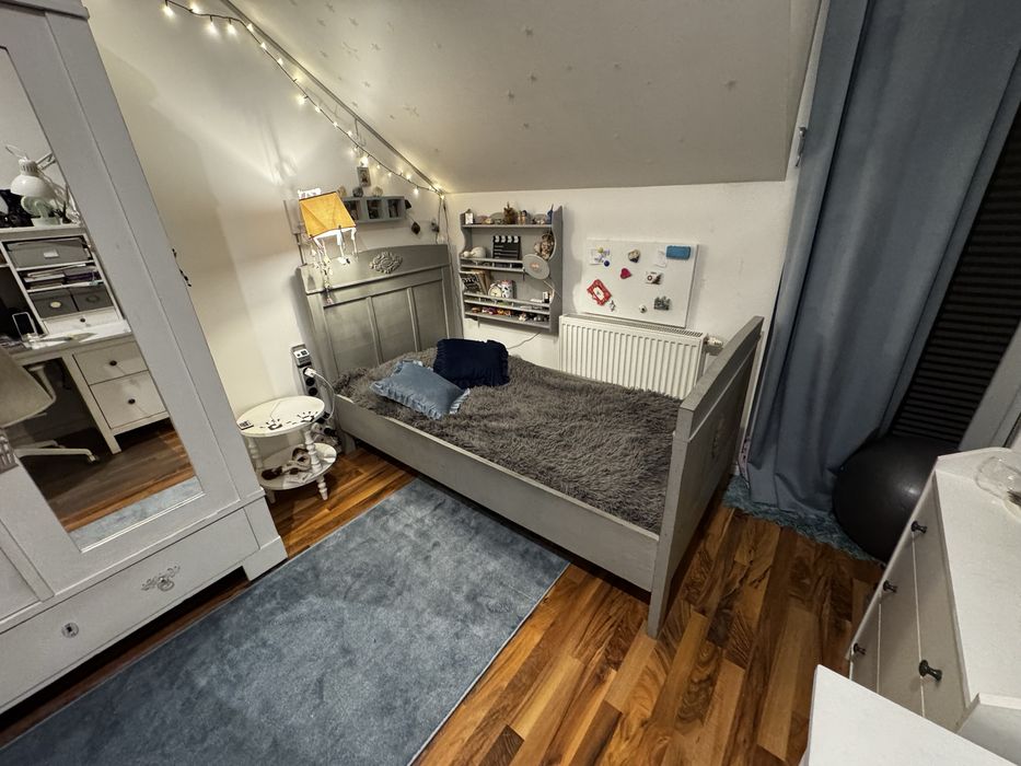 Łóżko lite drewno, nie IKEA, Materac 190x80, materac Hean latex