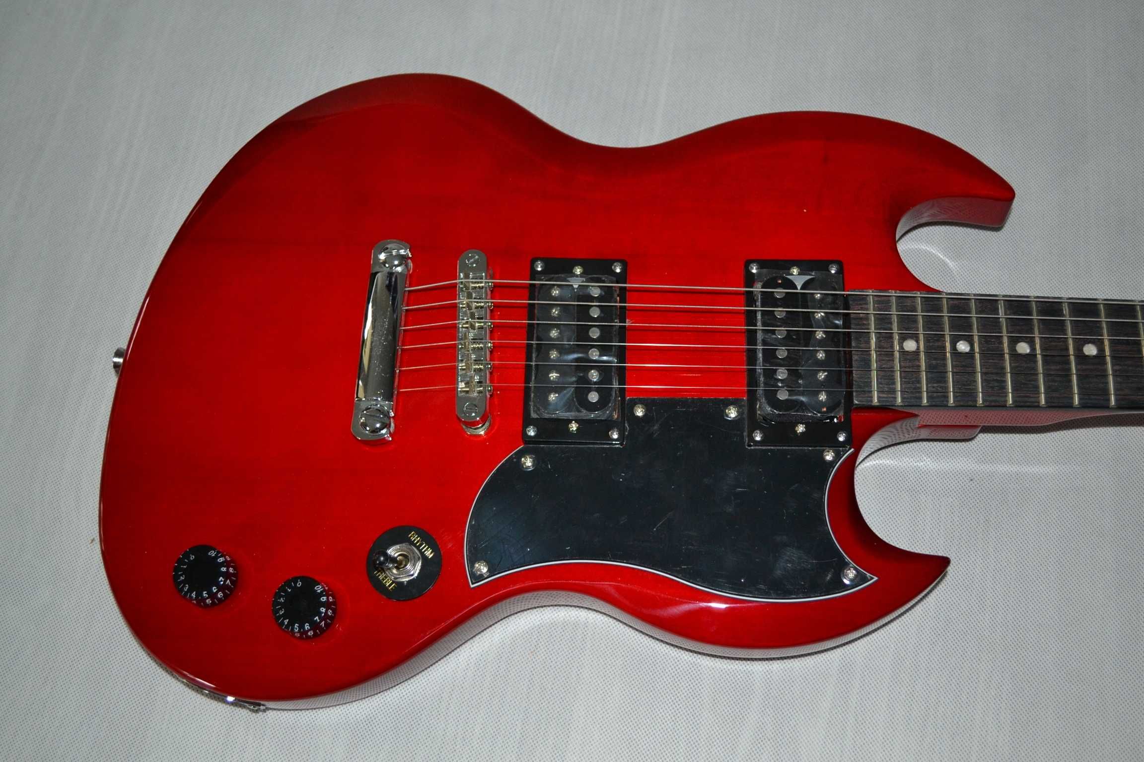 Harley Benton DC-200 Cherry nowa gitara elektryczna SG - USTAWIONA!