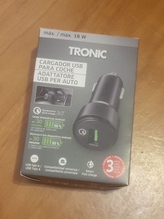 Carregador Universal Rápido USB-A 18W p/ Viaturas