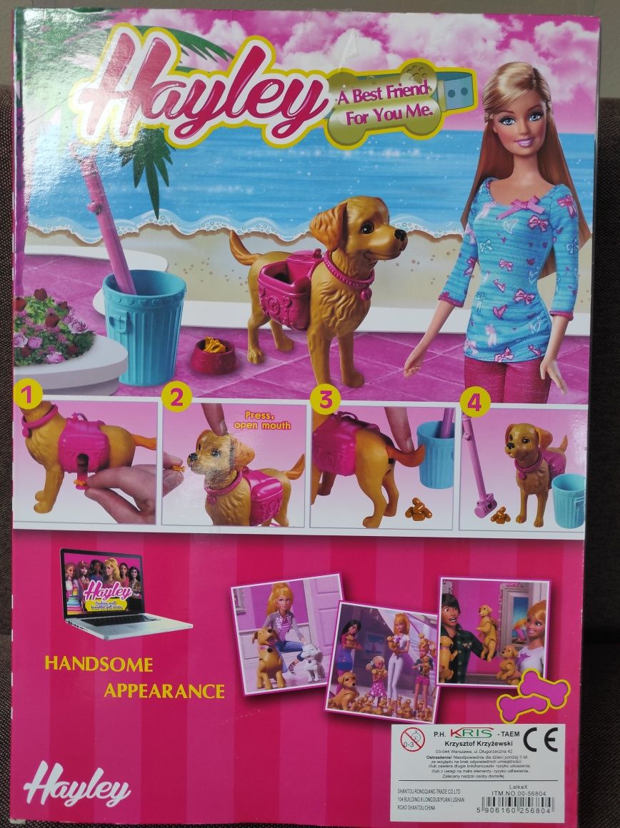 Lalka jak Barbie z pieskiem