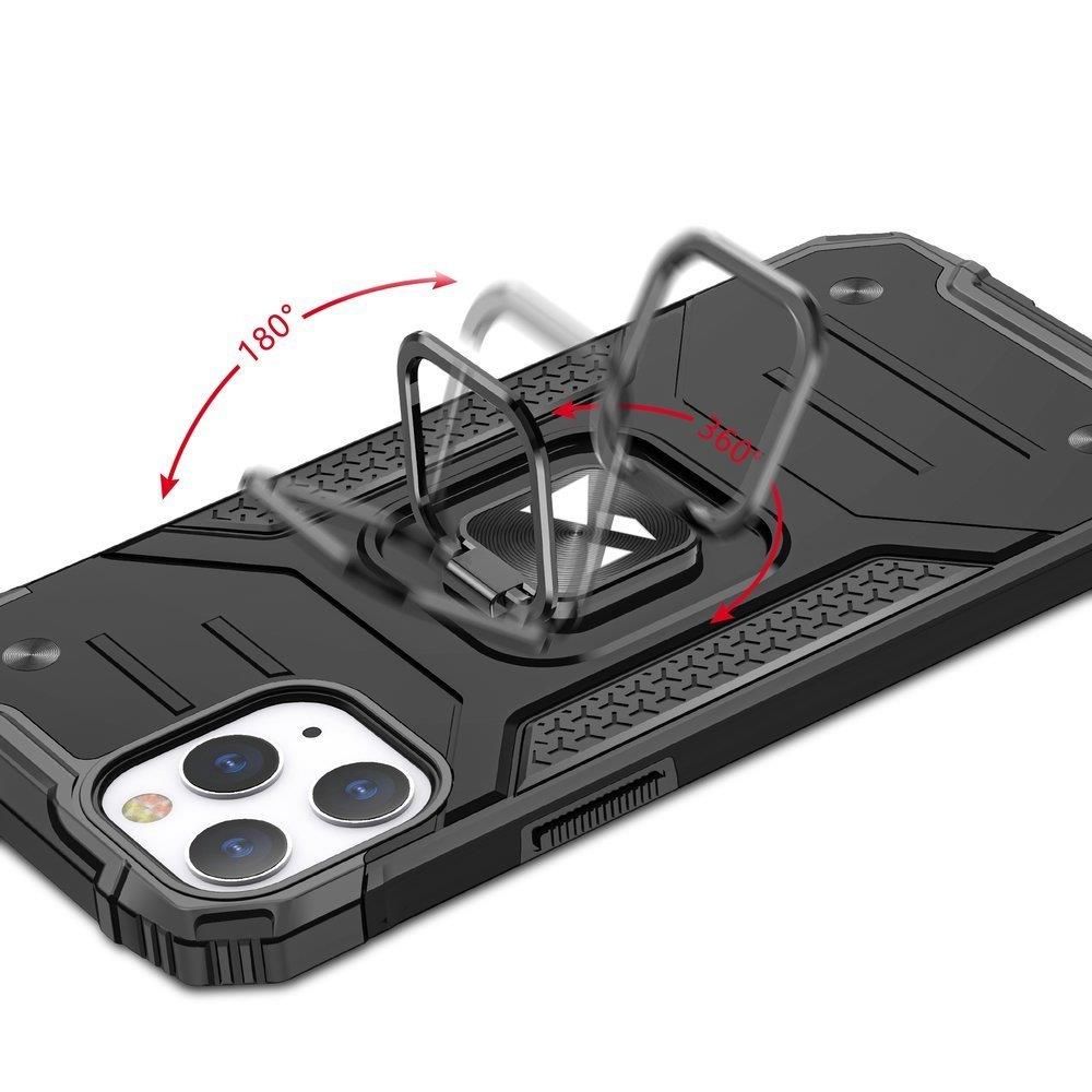 pokrowiec + magnetyczny uchwyt iphone 13 pro ring armor czarny