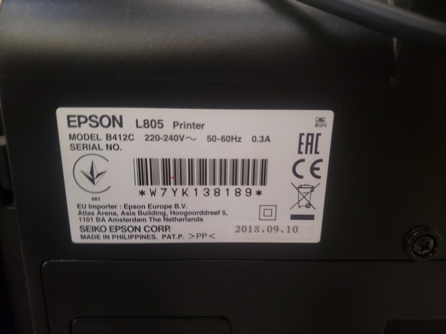 Принтер Epson L805 model B412C