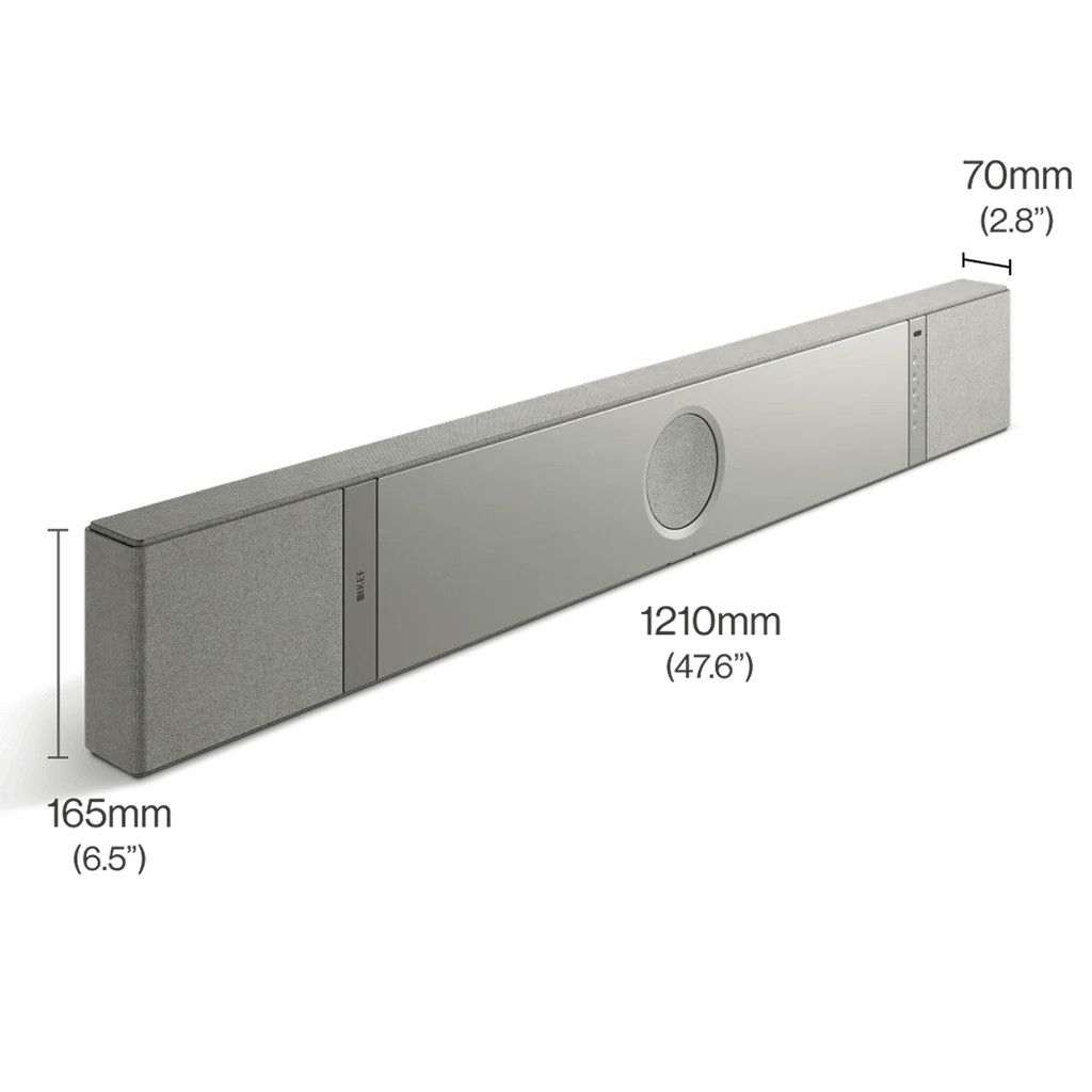 KEF XIO Srebrny Soundbar BT Wi-Fi 6 Dolby Atmos 820W RMS