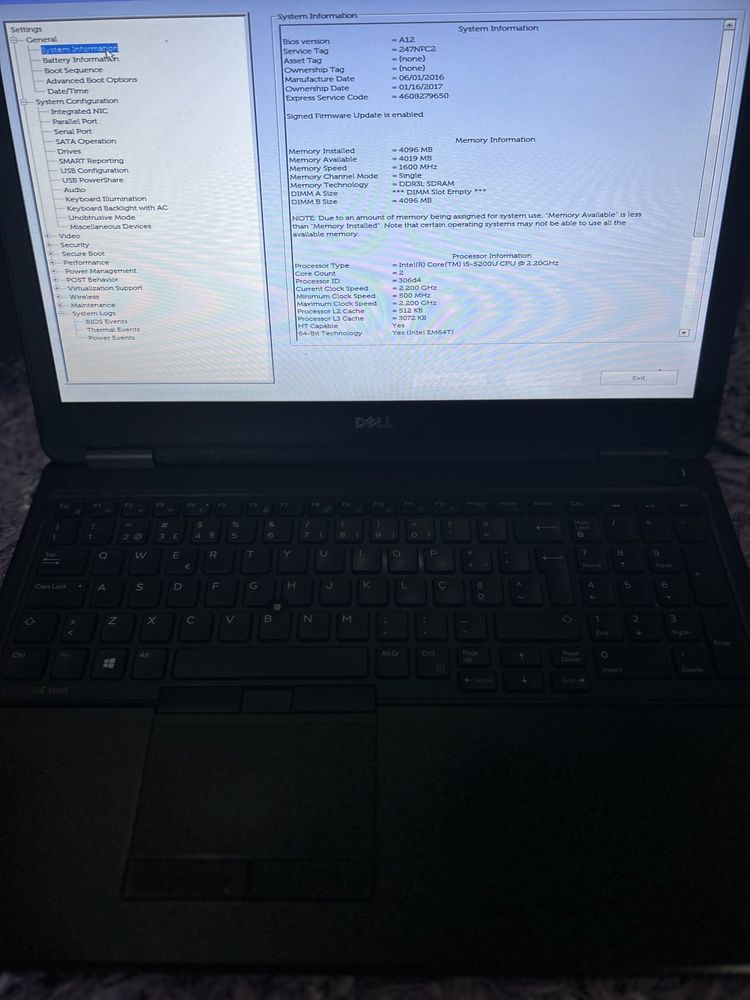 Dell latitude E5550