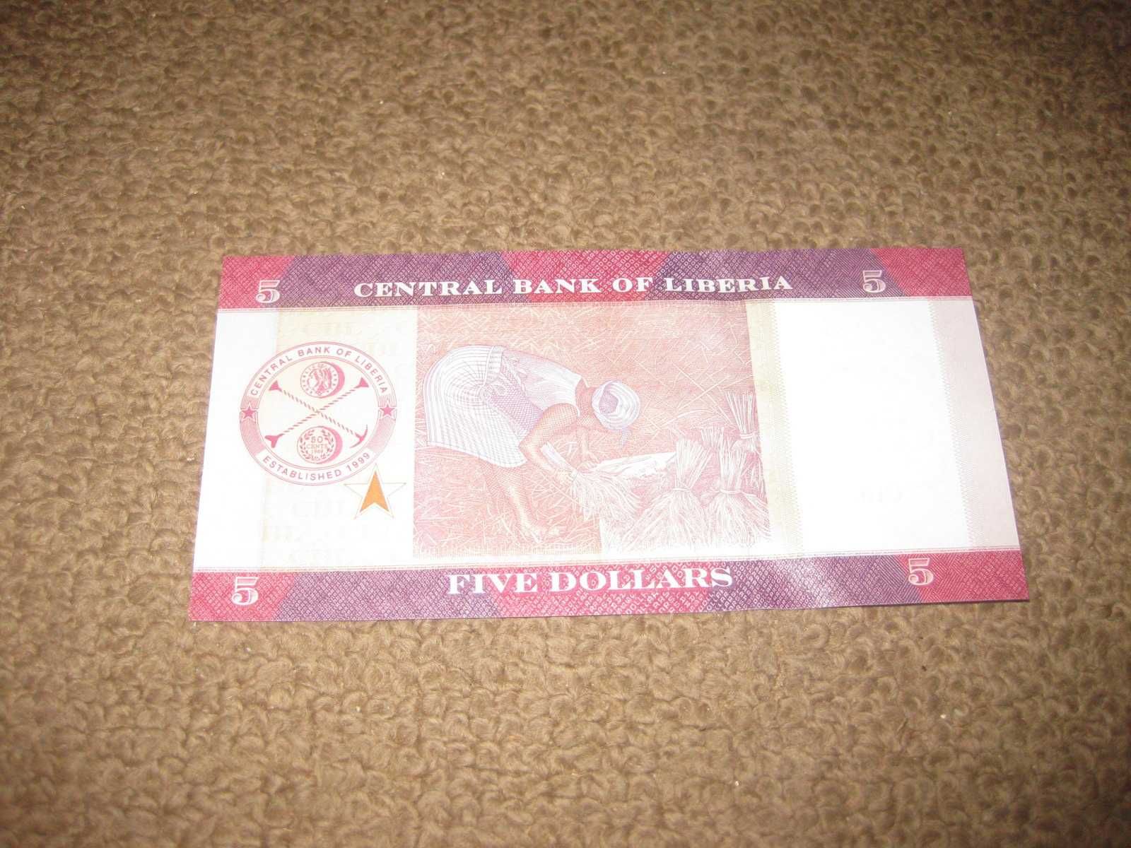 Nota da Libéria "5 Dollars" UNC