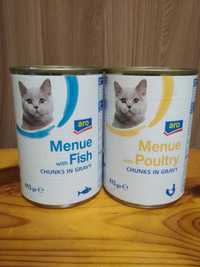 Корм для кішок Aro Menue with Poultry Chunks in Gravy Cat Feed 415g