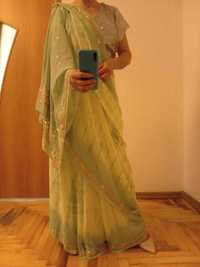 Роскошное сари с вышивкой, индийский наряд