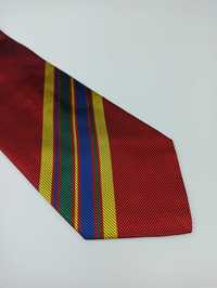 Aquascutum czerwony jedwabny krawat w paski ulu33