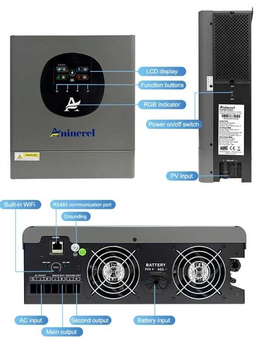 Инвертор ANENJI Aninerel-4,2; 6,2квт 48в Lifepo4 280A BMS Jikong АВР T
