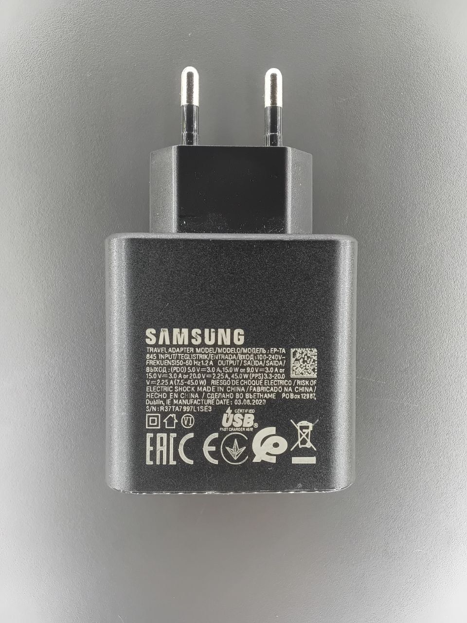 Samsung Power Adapter 45 w + Cable Fast Charge, original