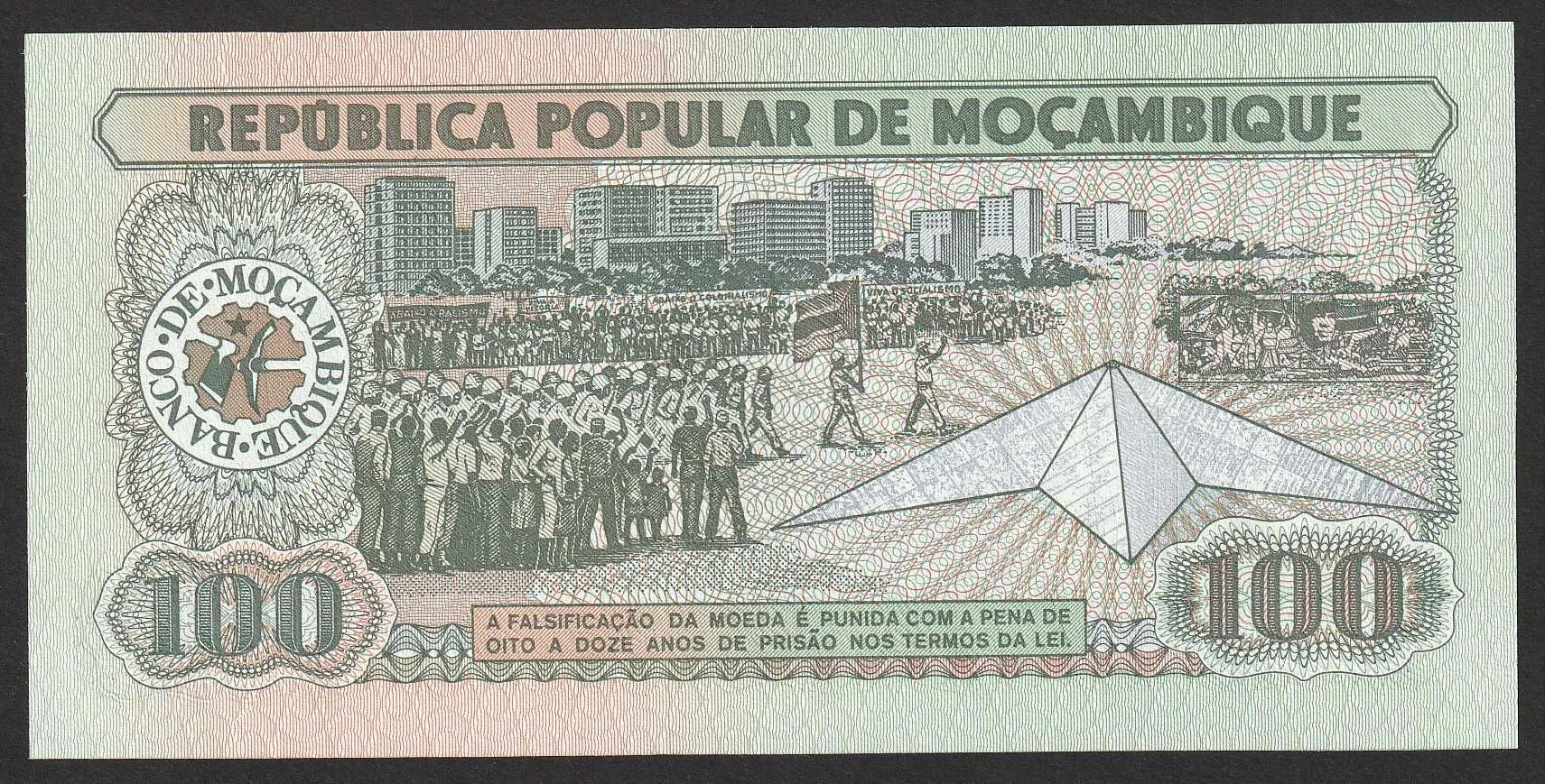 Mozambik 100 meticais 1989 - AA - stan bankowy UNC