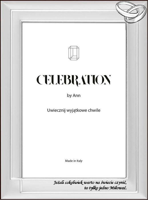 Srebrna Ramka Na Zdjęcie 10x15 Pamiątka Rocznica Ślubu Obrączki GRAWER