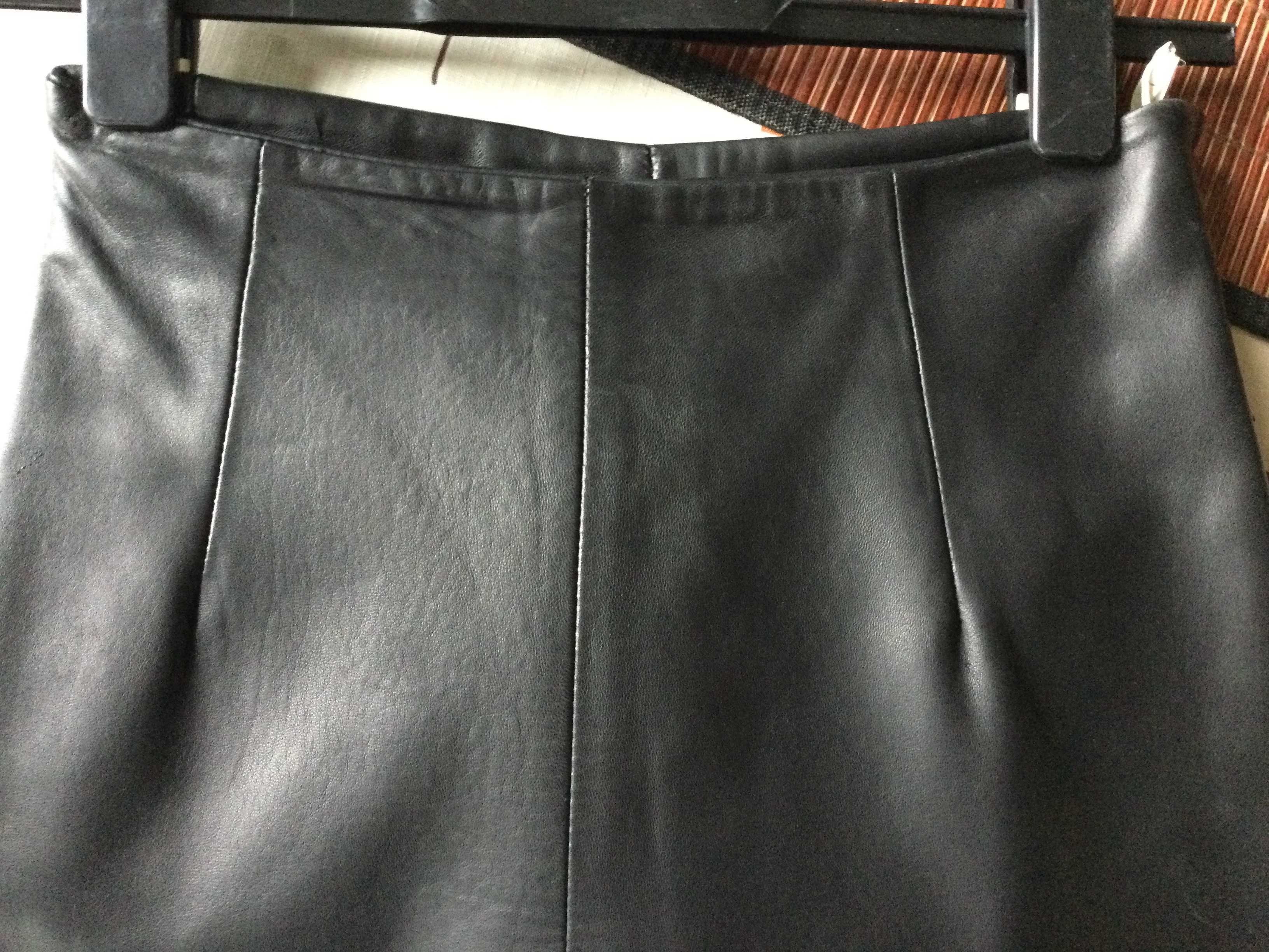 Skórzane czarne spodnie rozmiar 36