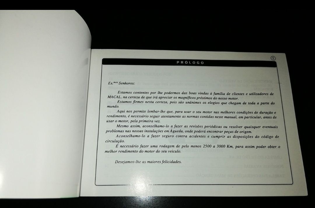 Livro de Instruções Macal M 83 TROFÉU - NOVO!