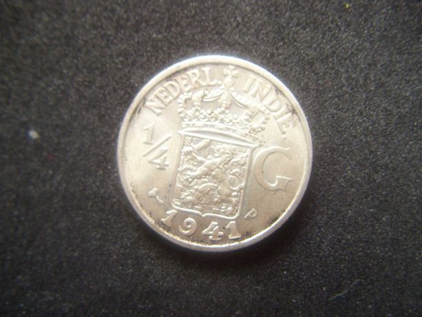 Stare monety 1/4 guldena 1941 Holenderskie Indie Wschodnie srebro