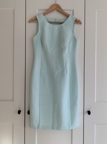 Błękitna elegancka sukienka, rozmiar S/36