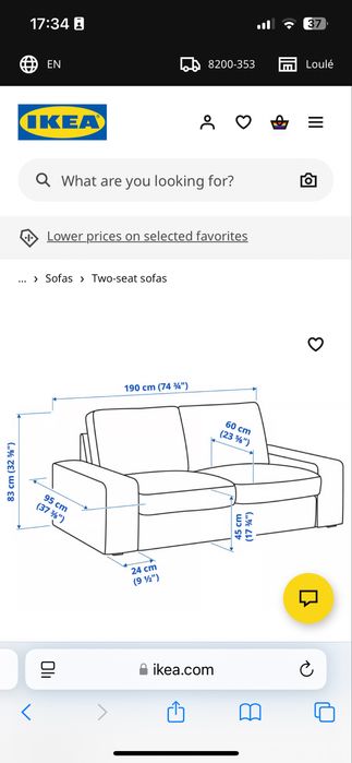 Sofá cinzento ikea kivik