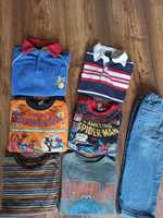 Koszulki Spider man, bluzki z długim rękawem, jeansy, zestaw roz 92/98